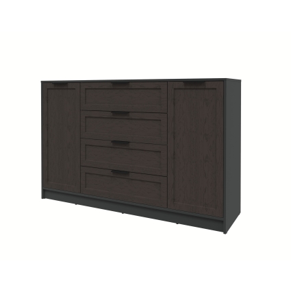 Тумба Тренд КТ-Т160 (Антрацит ЛДСП/ Дуб английский ЛМДФ) Ш1600 В1020 Г451